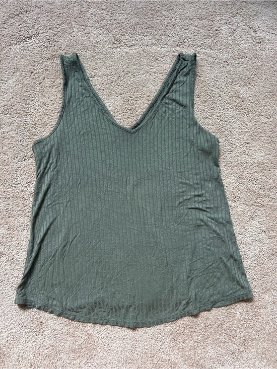 Mudd Tops - Mudd Olive Green Ribbed V-Neck Tank